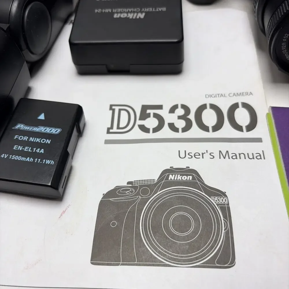 Nikon D5300 24.2 MP Digital SLR Camera - Black 3 Lens (18-55mm, 55-300mm,10-20mm